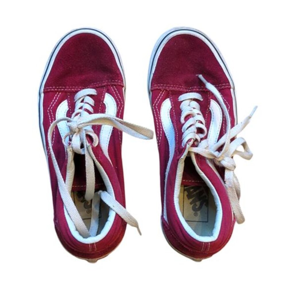 Vans Old Skool - Port Royale Burgundy Maroon Red Suede and Canvas Big Kid 3.5
